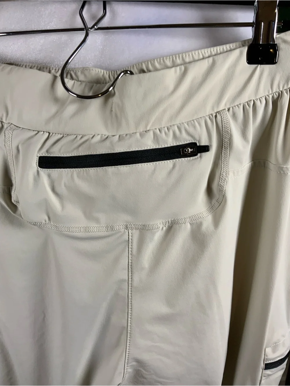 ASRV Cream Cargo Joggers with Black Accents